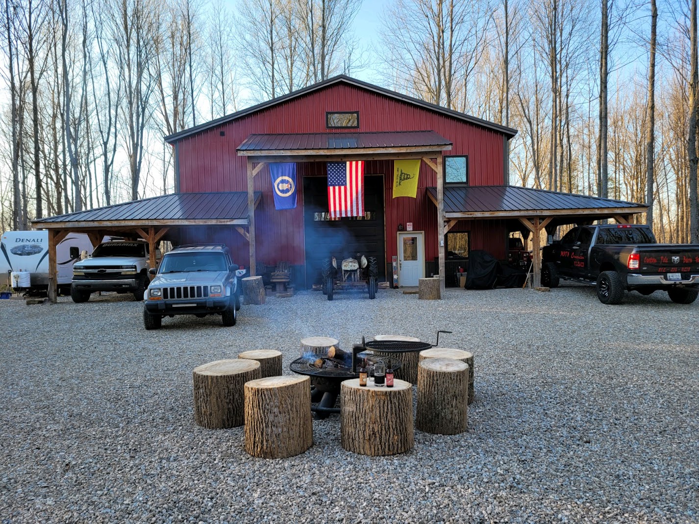 Custom pole barn home exterior